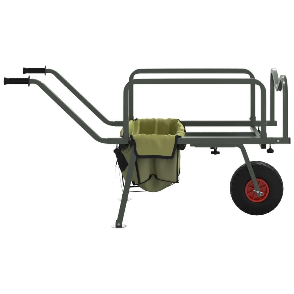 Angelwagen, Klappbarer Handwagen, Transportwagen, Stahl, Grün