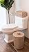 Kouboo La Jolla Rectangular Rattan Box, White-Wash Toilet Roll Storage Basket (1030101)