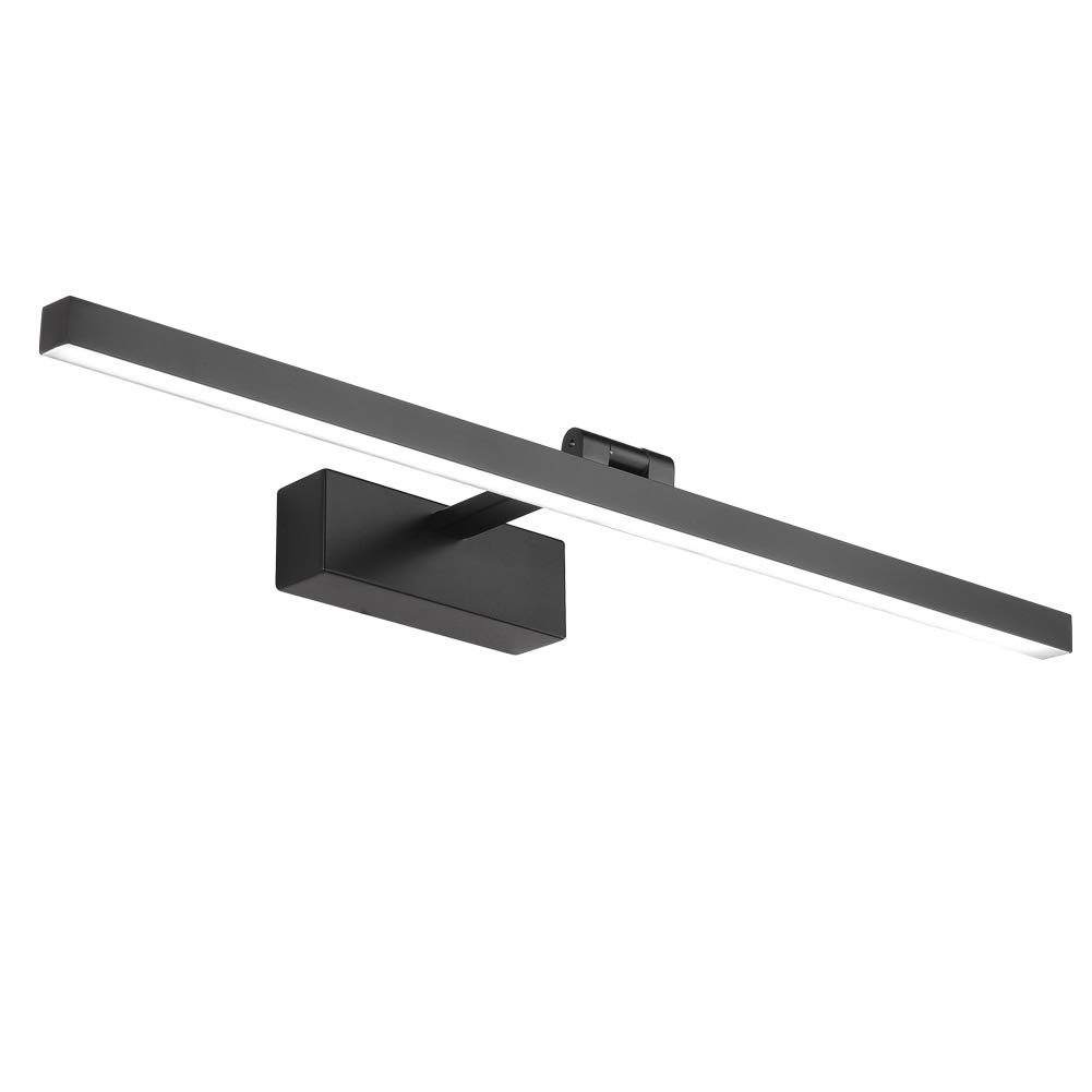 Klighten Luz Espejo Baño Led 60cm, 18W 1170 Lumen, Lampara Impermeable IP44, Aplique Moderno, Blanco Frío 5500K, Negro