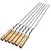 Shunfaji Barbecue Brochettes, Brochettes Extra Longues De 55cm en Acier Inoxydable avec Poignée en Bois Massif,Ensemble De 6