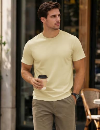 Image of MAGCOMSEN Mens T-Shirts Short Sleeve UPF 50+ Lightweight Moisture Wicking Basic Crewneck Casual Summer Cooling T Shirt