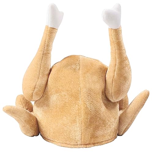 Sombrero de peluche para disfraz de pavo para adultos, sombrero brillante de pavo para fiesta de Acción de Gracias, sombreros para cabezas grandes (B, talla única)