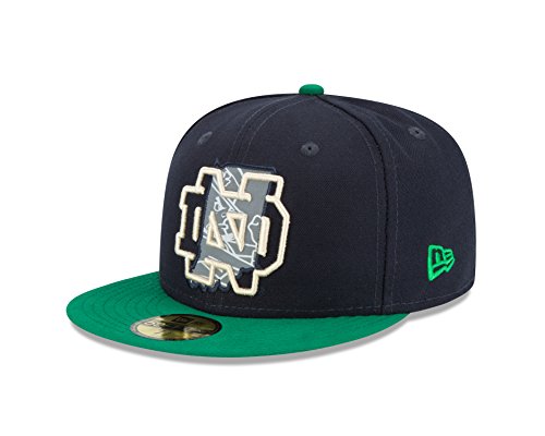 New Era NCAA Notre Dame Fighting Irish State Flective Redux 59FIFTY Fitted Cap, 7.5, Blue