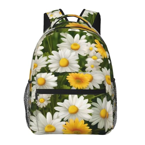 Sac à dos voyage ordinateur portable fleurs marguerites bagage cabine été léger