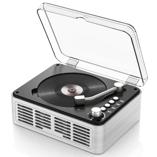 Tragbarer Bluetooth CD Player mit Fernbedienung - Timzeit Weiße Retro CD...