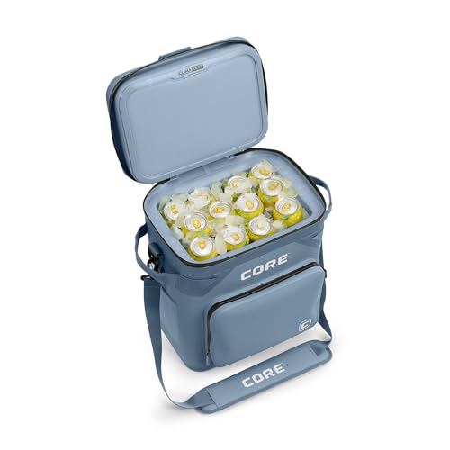 Image of CORE Magnetic Leak Proof Soft Cooler with Waterproof Zipper | Insulated Bag Portable Ice Chest Box | Best Soft Cooler for Food & Beverages for Tailgating, Car Camping, Travel, and Family Beach Picnics