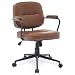 Produktbild SEEDWAVE Bürostuhl mit Wippfunktion, PU-Leder Drehstuhl im modernen Retro-Stil, Höhenverstellbarer Schreibtischstuhl für Home Office, Liebhaber des Retro-Stils (Dunkelbraun)