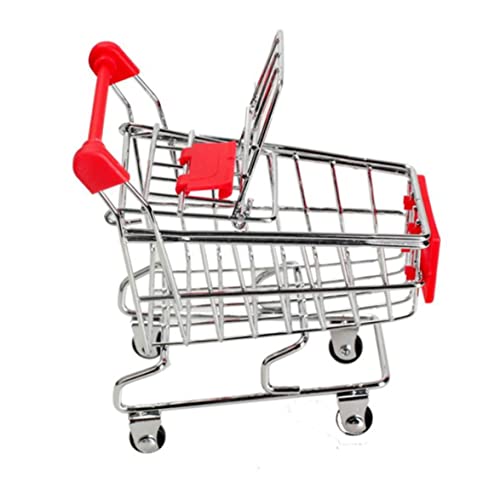 Runfon Mini Supermarkt Handcart Kinderspielzeugpuppenhausmöbel große Größe rosa Mini -Karren für Kinder – Bild 6