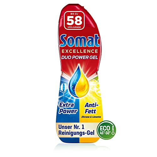 Somat Excellence Duo Power Gel (58 Spülgänge) Spülmittel für die Spülmaschine für strahlend sauberes Geschirr auch im Eco-Programm & bei… – Ansicht 1