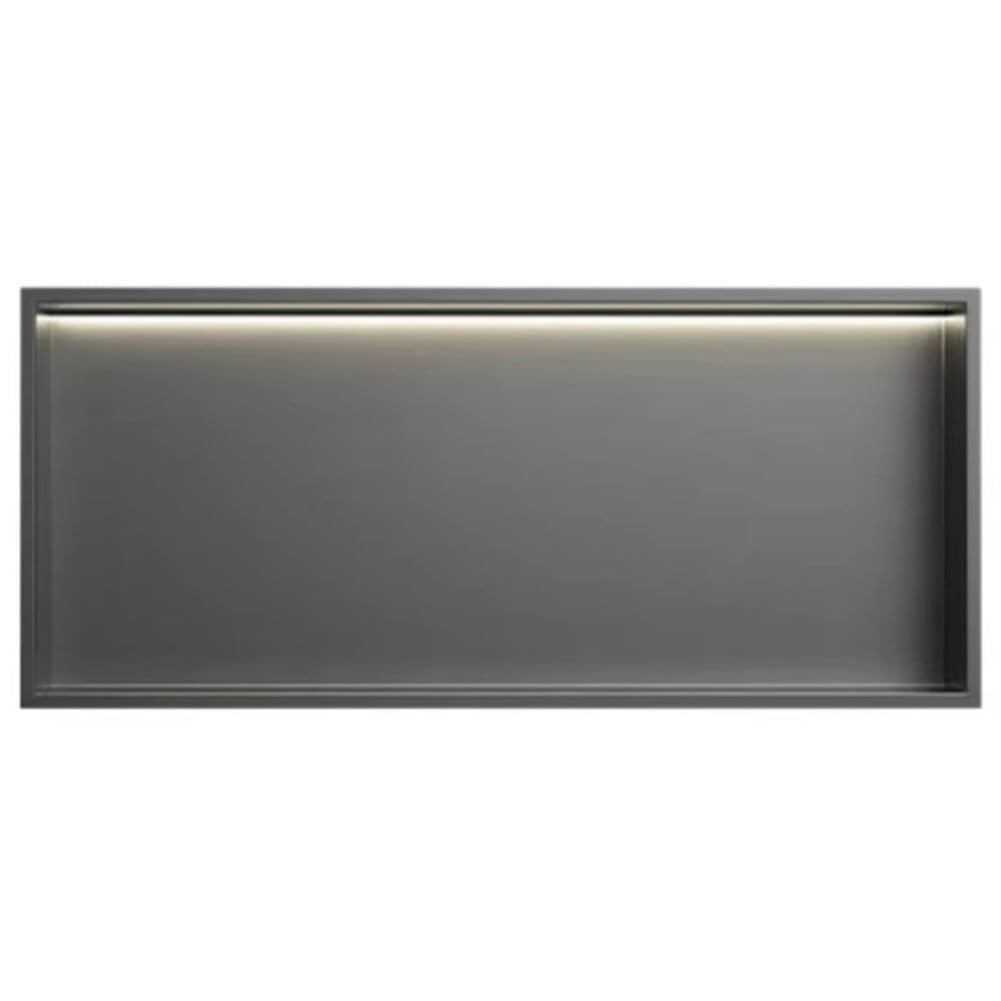 Luminaire de douche encastré gris en acier inoxydable de 62x32cm pour salle de bain moderne