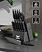 Knife Set - Haugo 15 PCS Kitchen Knife Set with Built in Sharpener - Dishwasher Safe Kitchen Knives - High Carbon Stainless Steel Knife Block Set with Ergonomic Handles - Panther Series