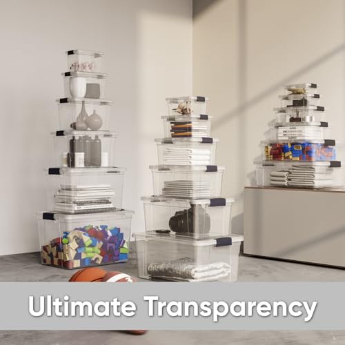 Image of Superio 7.4 Quart Clear Plastic Storage Bin with Lid, Stackable Organizer Box, BPA-Free Storage Container for Home, Garage, School & Office, 3 Pack