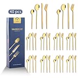 SSGP Juego De Cubiertos 40 Piezas,Cubiertos Acero Inoxidable Para 10 Personas,Incluye Cuchillos,Tenedores,Cucharas,Espejo...