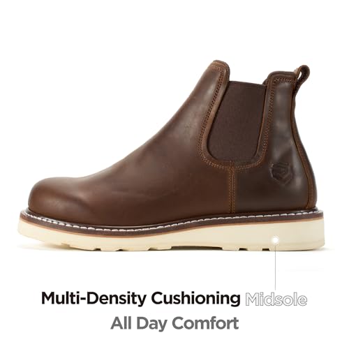Image of SUREWAY Men's 6 Inch Slip On Chelsea Work Boots | GoodyearWelt,Genuine Leather,EH-rated,Slip Resistant Wedge Sole