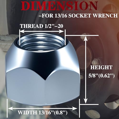 Image of 20Pcs 1 /2''-20 Trailer Hub Lug Nuts, Wheel 509 Lug Nut Axle Hub Tire Lugs Nuts Open End Acorn Nut for Dexter EZ Lube Trailer Camper RV 1 /2 inch Studs, Zinc Plated
