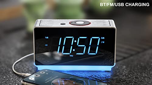 Alarm Clock Radio With Bluetooth Speaker, Digital Fm Radio, Dual Alarm With Snooze, Dimmer Control, Usb Charging Output And Night Light Itoma Cks708 #TOP1