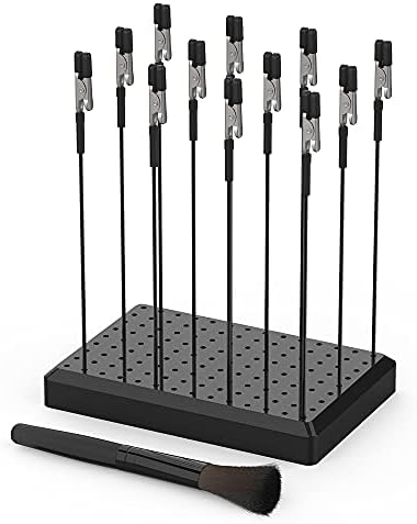Painting Stand Base Holder and 12PCS Alligator Clip Sticks Set (with Durable Rubber Tips) Modeling Tools for Airbrush Spray, for Gundam Hobby Model Parts Assemble, for DIY Card Photo Memo…