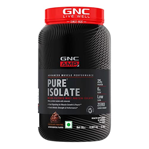 Image of GNC Amp Pure Isolate Low Carb Chocolate Frosting 2Lbs + Pro Performance Creatine Monohydrate 100Gm - Powder
