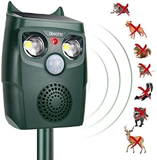 Diaotec Ultrasonic Animal Repellent Cat Repeller Dog Deterrent Squirrel Driver Solar Powered Waterproof