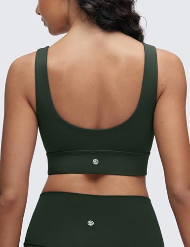 Image of CRZ YOGA Butterluxe U Back Sports Bras | Light Support, Removable Pads, Yoga, Extremely Soft, Longline, Scoop Neck, Wide Straps, for Women