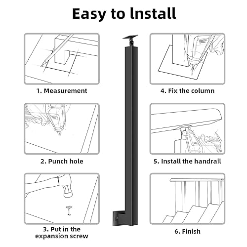 Rampe d'escalier pour hôtel et balcon avec kit d'installation facile - 6