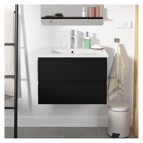 MOB-IN Schlichtes Waschtisch-Set Sorrento, 60 cm, mit Keramikplatte und verchromtem Wasserhahn