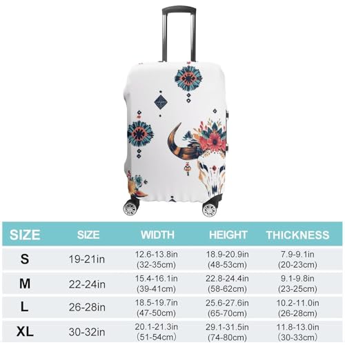 Bulls Skull Luggage Cover Suitcase Protector Travel Baggage Covers for Men Women XL2