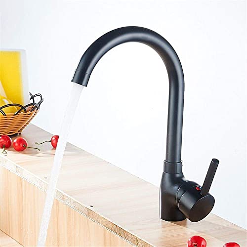 Happlignly Copper Kitchen Faucet Black Baking Paint Kitchen Cold Water Mixer Faucet Kitchen Baking Paint Faucet Kitchen Sink Faucet,Q #TOP1