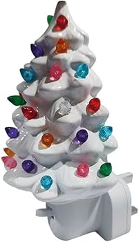White ceramic christmas tree night light Clearance