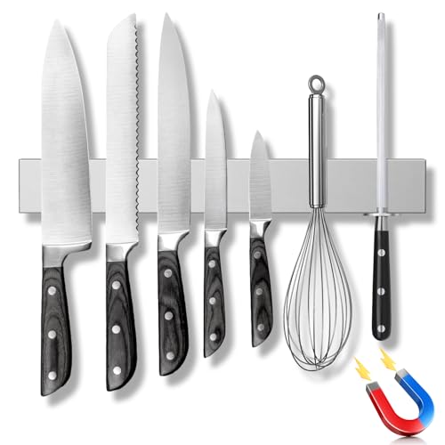 Magnetleiste für Messer 30cm Ninonly Messerhalter Magnetisch aus Edelstahl mit Extra Starkem Magnet Messerleiste Magnetisch für Messer, Utensilien...