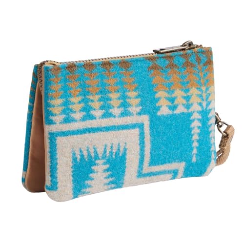Pendleton Three Pocket Keeper, Harding Turquoise Wool, 7.25W x 4.5H inches, Wrist Strap2