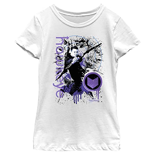 T-shirt Hawkeye Marvel blanc imprimé Bird Splatter fille M