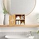 Relaxdays Medizinschrank, Bambus, Medikamentenschränkchen zum Hinstellen, HxBxT: 28 x 28 x 16 cm, Hausapotheke, Natur