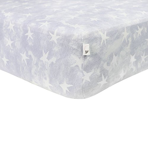 Burt's Bees Baby - Watercolor Star Fitted Crib Sheet, 100% Organic Crib Sheet for Standard Crib and Toddler Mattresses (Lavender Fields)