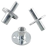 WHYHKJ 2 Sets Metal M12 Bed Post Connector Screw-in T-Nut Bedpost Connector Furniture Hardware Fittings Nuts