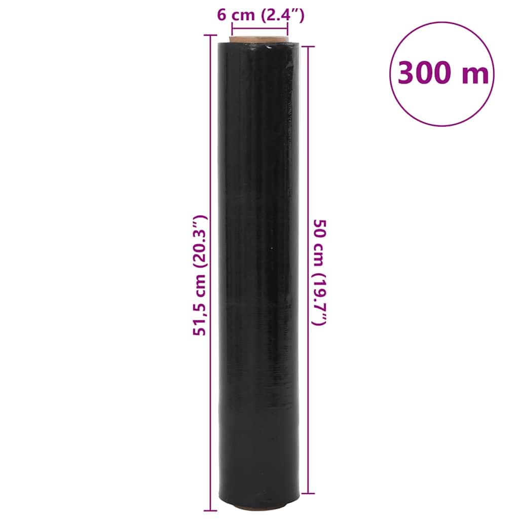 Film Estensibile 6 pz Nero 23 μm 50 cm x 300 m,Pellicole Estensibili per Imballaggio,Film Estensibile-4104881