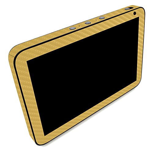 Image of MightySkins Carbon Fiber Skin Compatible with Amazon Echo Show 8 (Gen 2) - Solid Marigold | Protective, Durable Textured Carbon Fiber Finish | Easy to Apply | Made in The USA