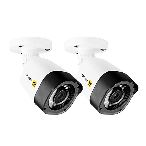 Defender HD 1080p Indoor/Outdoor Long Range Night Vision 2 Pack Bullet Security Cameras - White - HDCB2