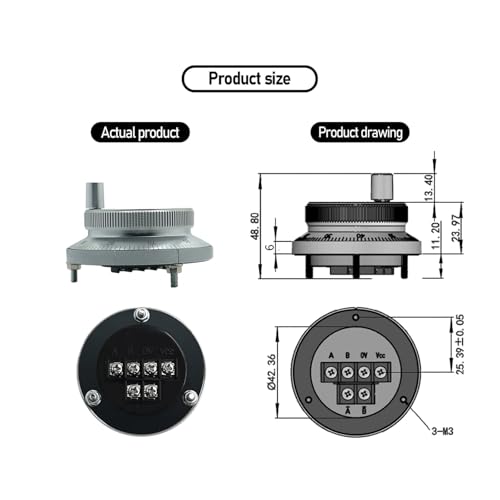 Encodeur rotatif électronique 24E25S de haute précision 60mm 5V-24V pour commande CNC