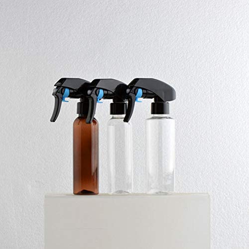 Preisvergleich Produktbild LTTXS 120ml runde Schulter Sprühflasche Handknopf Gartenarbeit Gießvase Haustierflasche Leere Sprühflasche für Reisen, Schönheit, Reinigung, Garten-Schwarze runde Flasche + transparente Düse