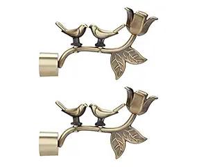 Gracy Brass Curtain Finials (Antique) - Pack Of 2