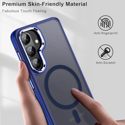 Image of MALEWOLF Case for Samsung Galaxy S26 Plus, Compatible with Magsafe, Translucent Cover [Military Grade Shockproof] [Anti-Slip Edge], Color Hybrid Magnetic Case for Galaxy S26+ (Darkblue)