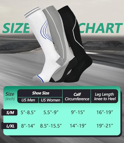 Image of FuelMeFoot 3 Pack Copper Compression Socks - Compression Socks Women & Men Circulation - Best for Medical,Running,Athletic
