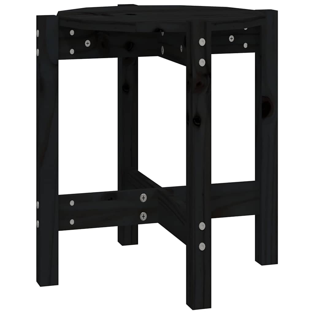 Table basse ronde bois pin noir bout de canapé design avec grand plateau