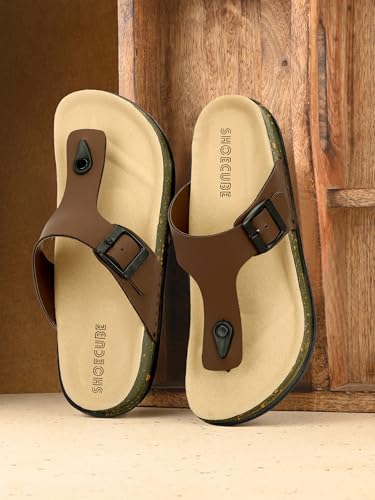 Image of Men V-Shape Thong Slippers | Casual Flip-Flops | Slippers for Men | Lightweight Rubber Sandals | Comfortable Anti-Slip Footwear