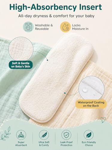 Image of Reusable Cloth Diaper for Babies | Washable Baby Cloth Diaper with Absorbent Insert | Leak Proof Adjustable Free Size Pocket Diaper 3M -3Years | Eco Friendly Reusable Baby Diaper (3, Space Floral dino, One Size)