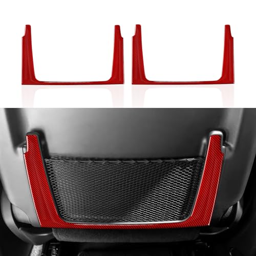 Image of Car Seat Back Storage Decor Frame Decals for 2011-2024 Dodge Durango / 2011-2021 Jeep Grand Cherokee WK2 Accessories Carbon Fiber Stickers