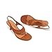 ATBELL Brown Suede Stiletto Heel Thong Sandals for Women Open Toe Slingback Kitten Heels with Ankle Strap Summer Fashion Flip Flops Heels