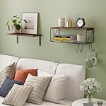 Fixwal Bathroom Floating Shelves Over Toilet Wall Shelves Set with Towel Storage Rack for Bathroom Organization & Wall Decor(Brown) - Image 5