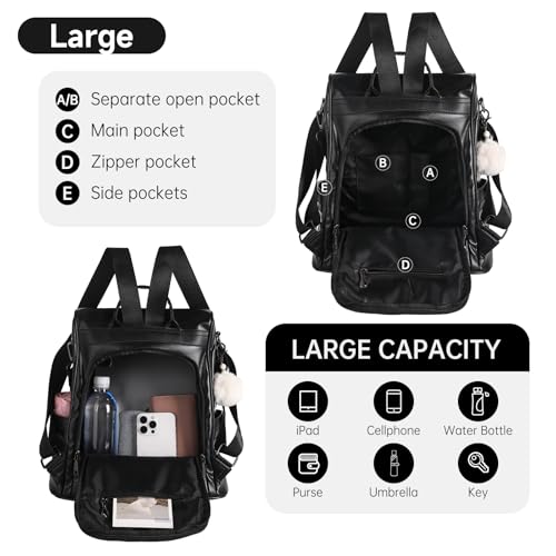 Image of CHERUTY Women Backpack Purse PU Leather Anti-theft Casual Shoulder Bag Fashion Ladies Satchel Bags